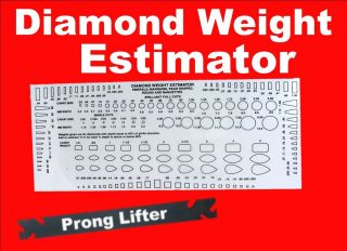 JEWELERS DIAMOND & STONE WEIGHT ESTIMATOR GAUGE + PRONG LIFTER