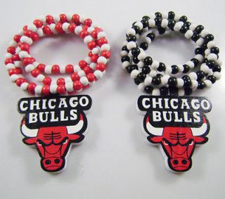 2pcs Good Quality Chicago Bulls Pendant Beaded Chain Wood Beads Rosary