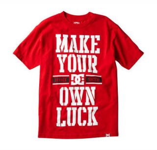 DC SHOES Skateboard DYRDEK MAKE YOUR OWN LUCK T SHIRT RED SIZE S