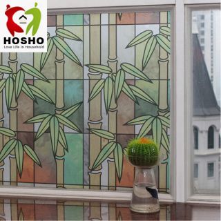 Decorative Privacy Window Film Treatments Colourful Bamboo GW 006