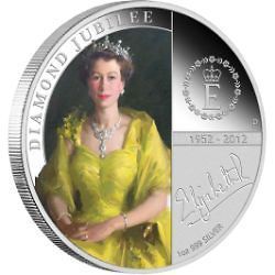 QUEEN ELIZABETH II 2012 DIAMOND JUBILEE 1 oz SILVER PROOF COIN