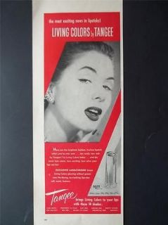 1956 Pretty Lady Wearing Tangee Living Colors Lipstick Photo Vintage