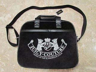 Couture Pink Velour Old School Scottie Bling Laptop Messenger Bag Case