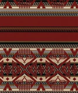 Dine Red Southwest Aztec Fleece Fabric Print by the Yard o28403 1b