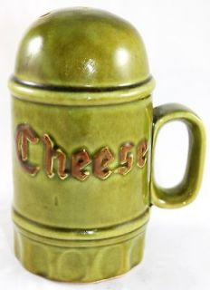 Beer Mug Green Ceramic Parmesan CHEESE SPRINKLER Shaker Dispenser