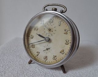Vintage JUNGHANS alarm table mantle clock fullchrome 11/1932 as is