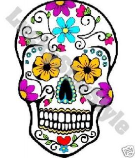Nail Decals Set of 20   Day Of The Dead Skull Flowers