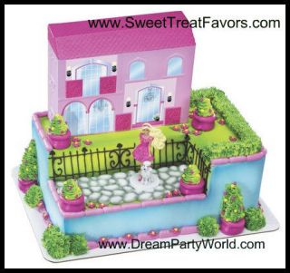 Barbie DREAM HOUSE Cake Topper Decoration Party Princess Cupcake Kit