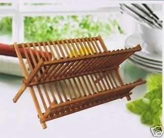 WOODEN DISH RACK ~ Folding Wooden Dish Drainer ~ NEW