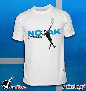 SPICETAG Novak Djokovic Australian Open 2013 CHAMPION Tennis T shirt