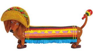 DACHSHUND Dog Figurine TACO HAT Statue WEINER Mexican Food MEXIDO