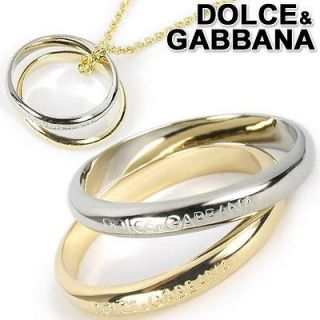 DOLCE & GABBANA Mens Necklace Gold Silver Rings New Authentic $295 NO
