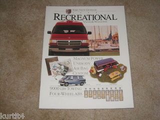 1995 Dodge Ram Van Wagon Conversion Custom sales brochure dealer