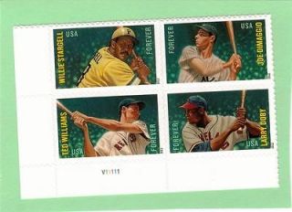 All stars 2012 MNH BL 4 x 45 cents Williams, DiMaggio, Doby, Stargell