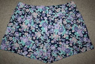 FLORAL 50S HIGH WAISTED/WAIST SHORTS/JEANS/H​OT PANTS SIZE 16