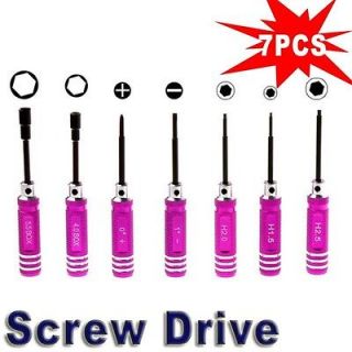 7PCS Hex RC Helicopter Plane Car Screw Driver Tool Kit Pink