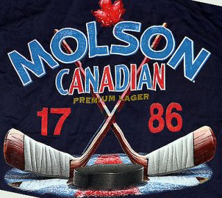 Molson Canadian Hockey Navy Blue Adult T Shirt