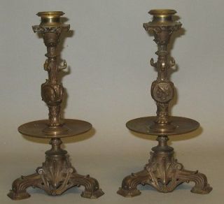 Antique French Barbedienne Bronze Candle Holders c. 1870