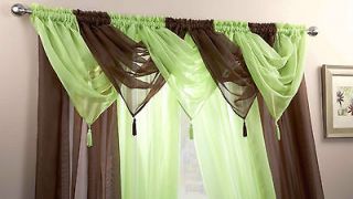 Delux SWAG SET 5 SWAGS/2 PAIRS OF VOILE CURTAINS PLUS FREET/BACKS