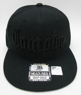 COMPTON Snapback Hat Cap EazyE Dre Cube NWA LA RAIDERS 3D Text Hats