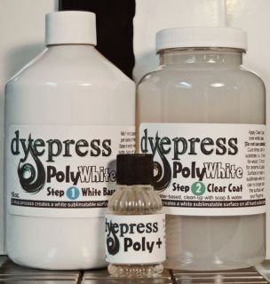 DyePress Dye Sublimation Coating Ink Prep   White Base & Clear Coat