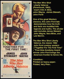 ORIGINAL 1962 The Man Who Shot Liberty Valance Western John Wayne Jim