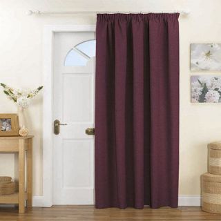 Thermal Pencil Pleat Lined Door Curtain Panel, Aubergine, 66 x 84 Inch