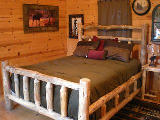 Log Bed with Double Log Siderail  COMPLETE   Queen & King sizes   FREE