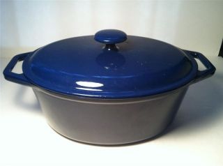 Vintage Lodge Color Enameled Cast Iron Dutch Oven Pot Pan Cooker