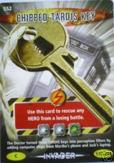 DR WHO INVADER CARD 552 CHIPPED TARDIS KEY   MINT !!