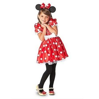 NEW DISNEY STORE RED SPARKLE PRINCESS MINNIE MOUSE COSTUME DRESS GOWN