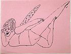 Andy Warhol Angel on Pink Paper Original Drawing c.1950s