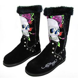 ED HARDY BOOTSTRAP WOMENS WINTER BOOTS SIZE 5 NEW