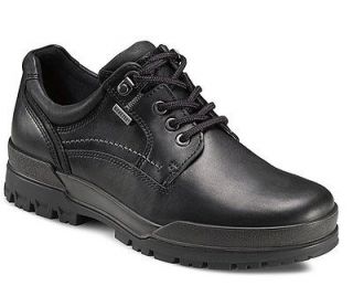 ECCO Mens Track 6 GTX Plain Toe Tie Shoes Boots Black Leather 522004