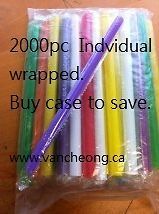 wrapped Assorted Color Boba Straw Save more with case order