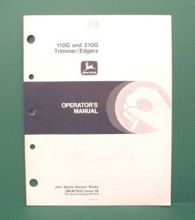 Deere Model 110G & 210G Trimmer / Edger Operators Manual OM M79603