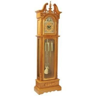 Edward Meyer Grandfather Clock   Beveled Glass   Oak Finish Beautiful