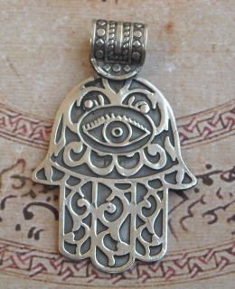 khamsa hamsa hand of fatima silver pendant amulet from egypt