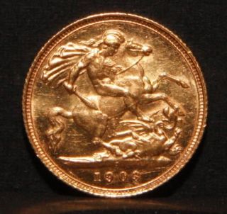 1903  S  Half Sovereign Edward VII Gold Coin Sydney Mint High Grade