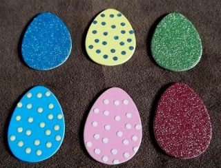 Jumbo Easter Egg Chipboard Stickers, 2 x 1 3/8, 6 colors   EAS2