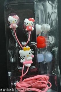Hello Kitty Plug 3.5mm Ear Headphones Send Earplugs Sets Cathead