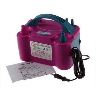 Electric Balloon Inflator Pump Two Nozzle High Power Color Air Blower