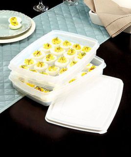 3PC STACKING EGG TRAY HOLDER STORAGE CONTAINER