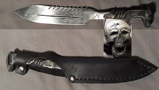 Zombie Skull Hand Forged Knife Antique Railroad Spike Blade Saw Train