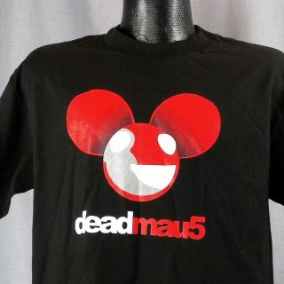 Deadmau5 Red Mouse Head Electronic DJ T Shirt Medium EDC Black