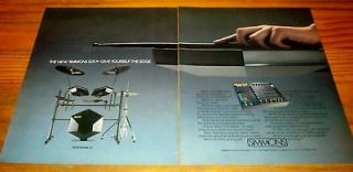1985 SIMMONS SDS9 ELECTRONIC DRUMS 2 PAGE PRINT AD