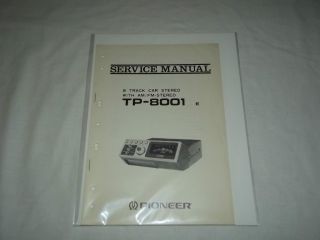Pioneer TP 8001 Car Stereo Original Service Manual