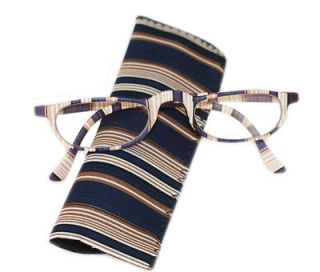 Reading Glasses Half Eye NAVY TAN Smart Stripe 1.00 3.0