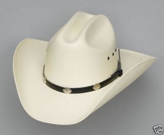 Straw Cowboy Hat Elastic Silver Conchos (S/M, L/XL Kid)