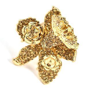 Original Versace for H&M Pave Flower Ring GOLD